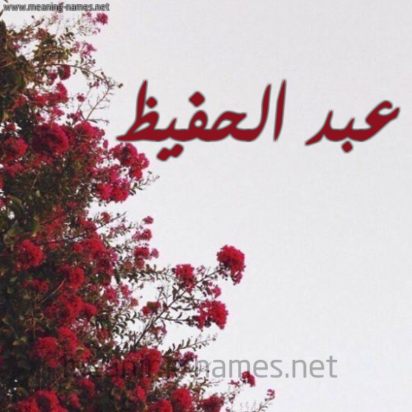 شكل 18 صوره الورد الأحمر للإسم بخط رقعة صورة اسم عبد الحفيظ Abd-Alhafiz